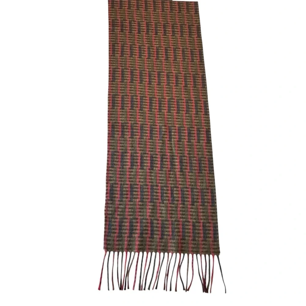 VTG Christian Dior Monsieur Unisex Scarf CASHMAIRE Acrylic Brown Fringe Japan